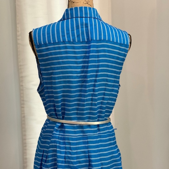 Covington Sleeveless Blue Striped Dress - size 14 - Picture 5 of 8